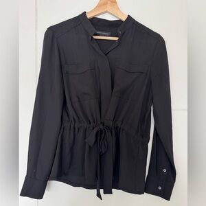 Banana Republic Black Blouse with Tie Waist